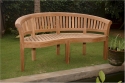 Teak Bench 60" Extra Thick - "Rounded Curve" Style 3-Seater Curved Back
