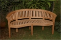 Teak Bench 60" Extra Thick - "Rounded Curve" Style 3-Seater Curved Back