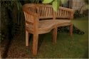 Teak Bench 60" Extra Thick - "Rounded Curve" Style 3-Seater Curved Back