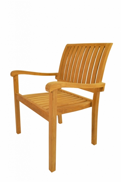 Teak Stackable Armchairs - "Aspen" Style (set of 4)