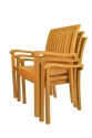 Teak Stackable Armchairs - "Aspen" Style (set of 4)