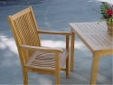 Teak Furniture Set of 4 qty.  “Chicago” Style Armchairs +  35" Square “Bahama” Style Table