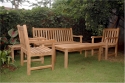 Teak Bench Classic 3-Seater 59" + 2 Classic Dining Armchairs + Bahama 47" Rectangular Coffee Table