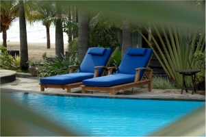 Teak Sun Loungers 4 qty. "Brianna" Style w/ Arm Servers