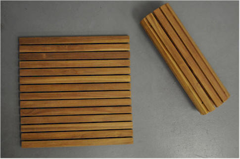 Teak Shower Mat Roll Up - Roll n' Go!